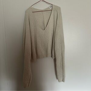 V-Neck Cream Sweater